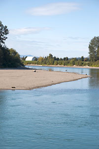 Skagit River with low flow level